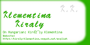 klementina kiraly business card